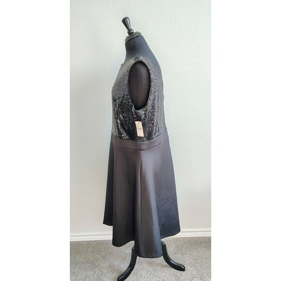 Lane Bryant Plus Size 18/20 Black Sequin Sparkle Formal Fit & Flare Dress NEW - Picture 2 of 10